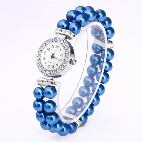 Women Pearl String Watch Strap Quartz Wrist Watch Fashionable Simple Style Quartz Wristwatch Reloj Mujer Montre Femme Relogio - Image 4