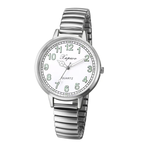 LANCARDO Elastic Women Watch Waterproof Luminous Scale and Hand Hard Steel Bracelet Elastic Strap Watch Simulates Quartz - Image 6