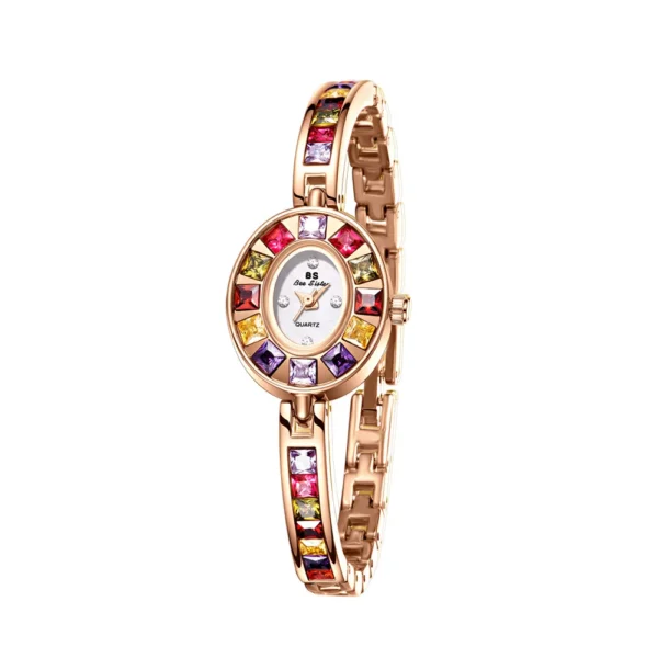 Women's Chain Watch Brand Light Luxury Gold Gradient Rainbow Bracelet Waterproof Ladies Fashion Quartz clock Watches Gift - Image 4