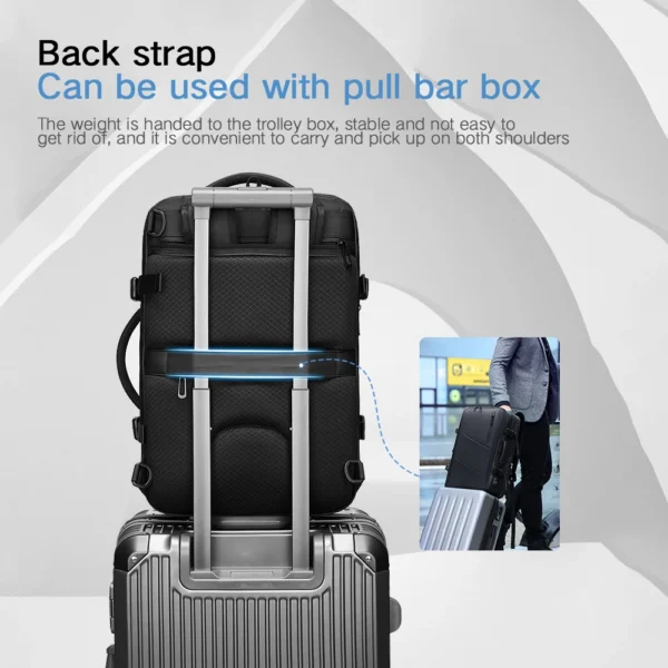 Travel Vacuum Compression Backpack 17 inch Laptop Business Backpack Large Capacity Expanded Backpack With Anti-theft Lock - Image 5