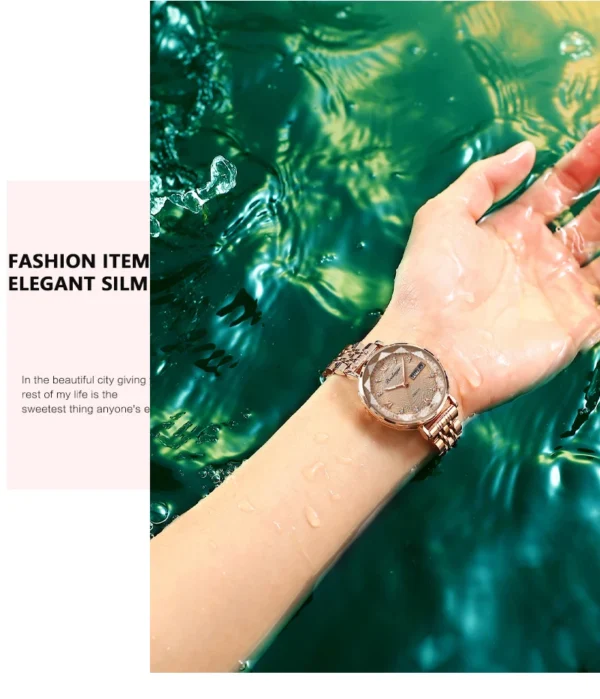 POEDAGAR Women Watch Stainless Steel Mesh Rose Gold Simple Waterproof Luminous Ladies Watches Luxury Quartz Elegant - Image 7